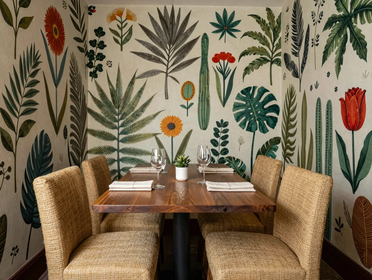 Use bold patterns and textured surfaces