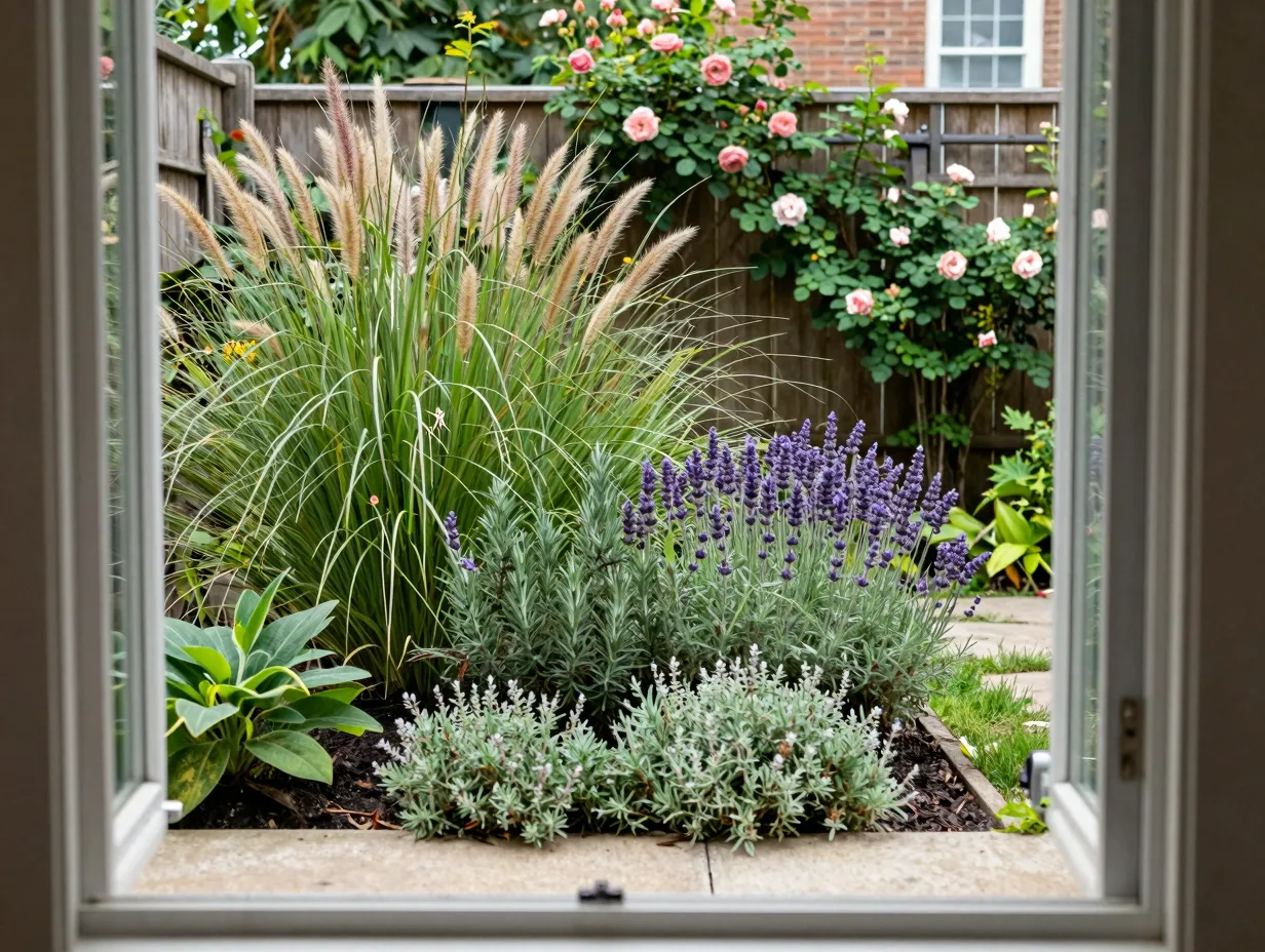 Use layered planting to create depth and privacy