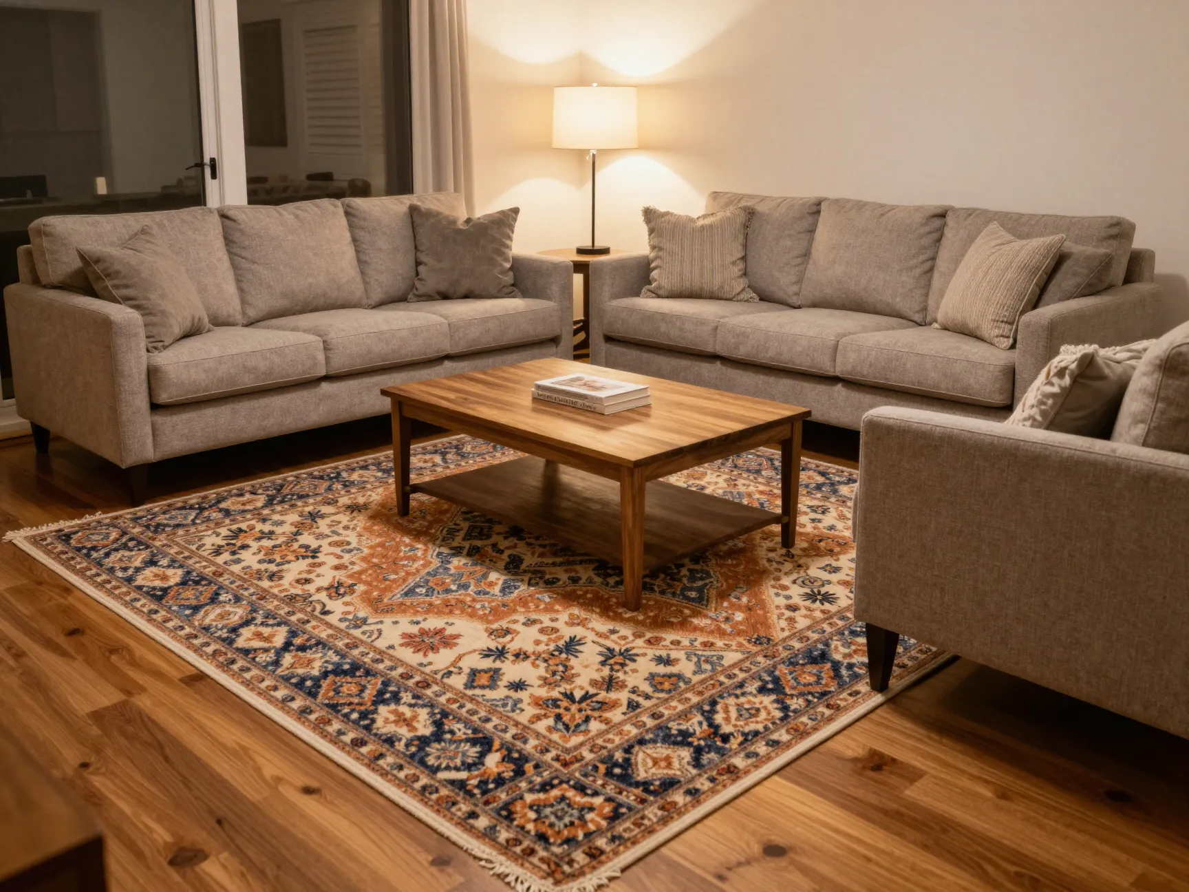 Add an area rug to define your space
