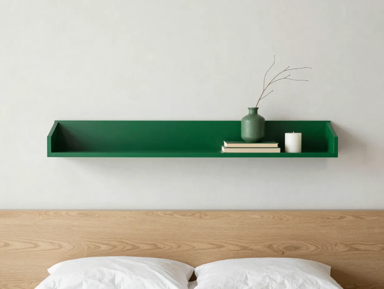 Color accented shelves as focal points