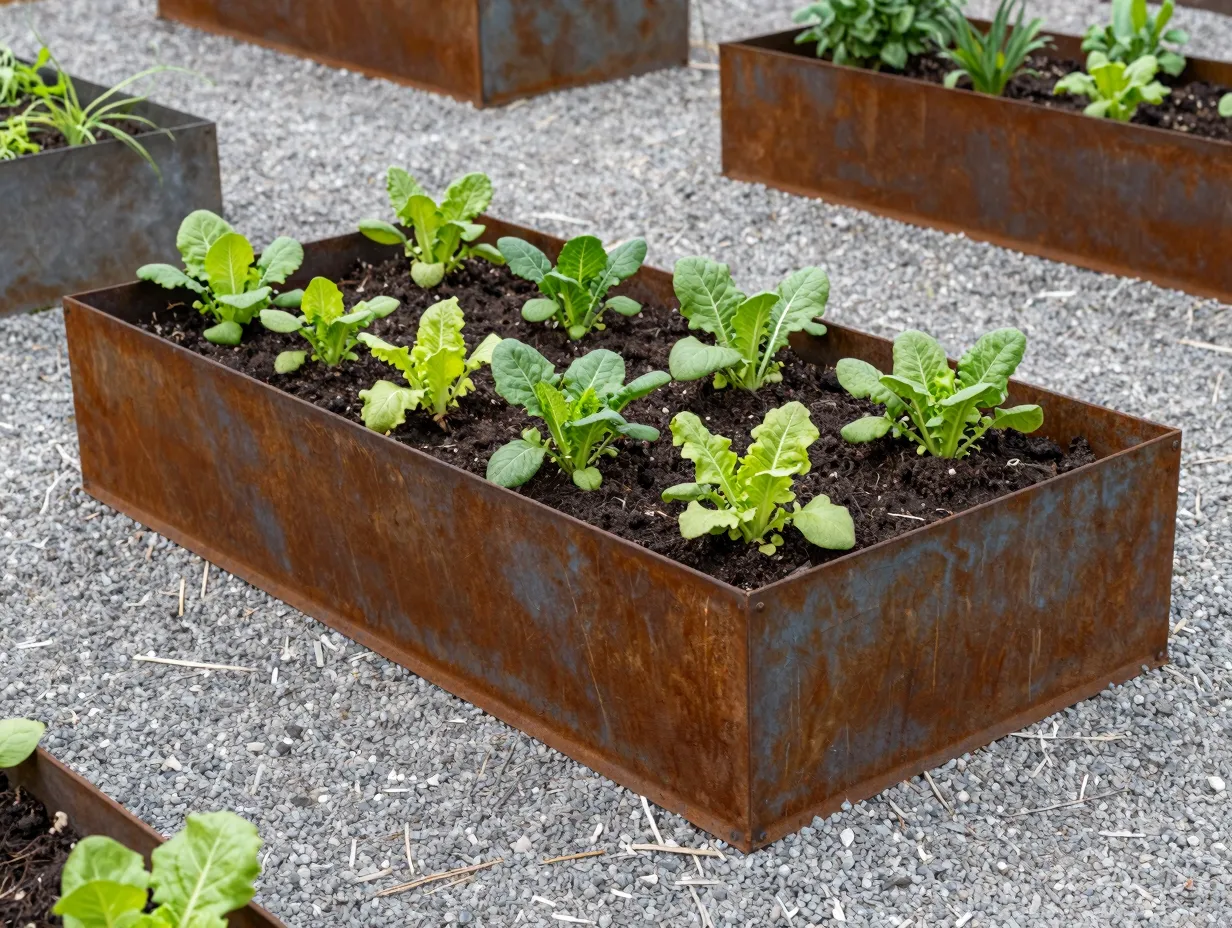 Incorporate raised beds for productive and structured growing