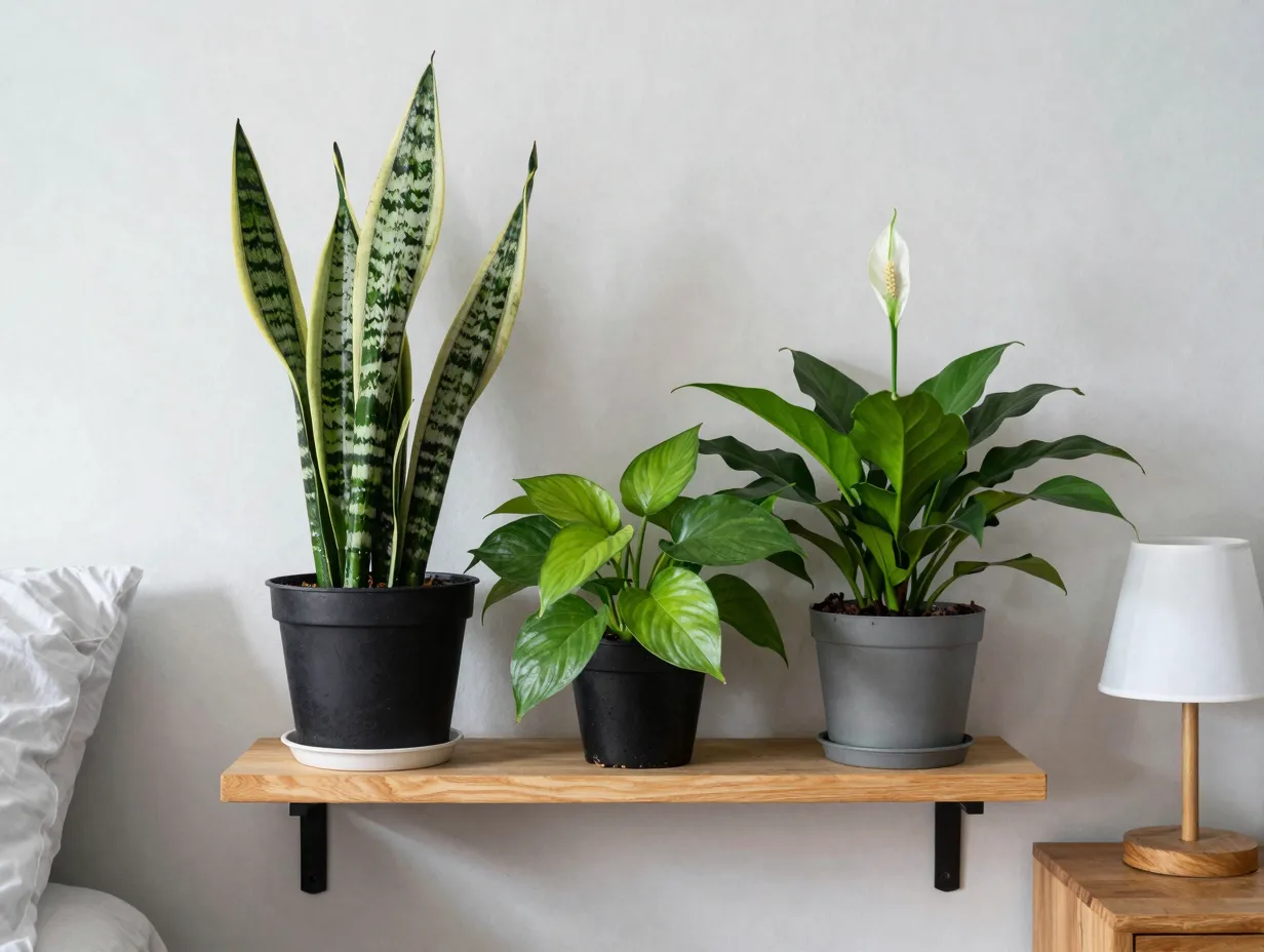 Live plants as bed styling elements