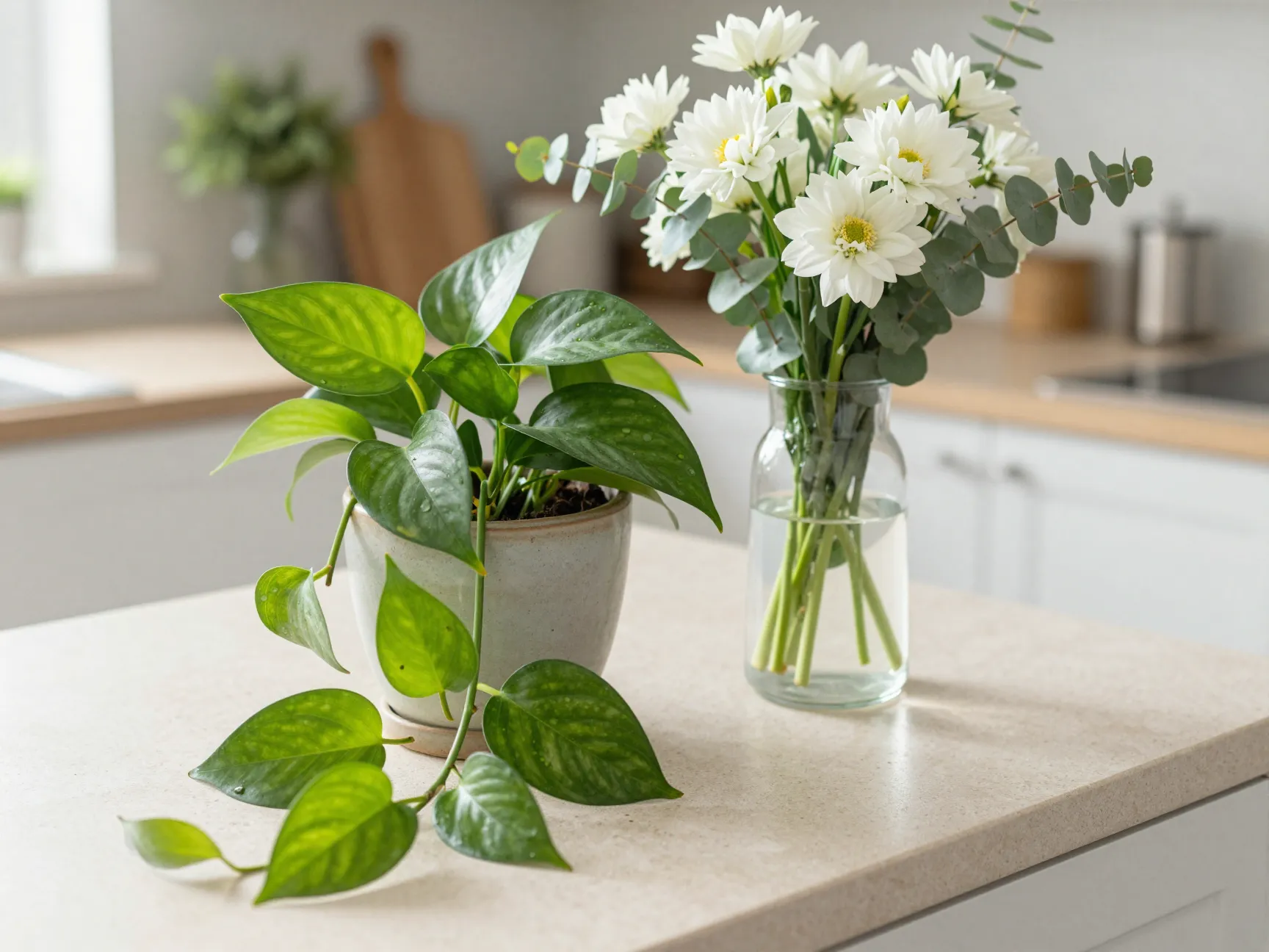 Add plants and fresh flowers