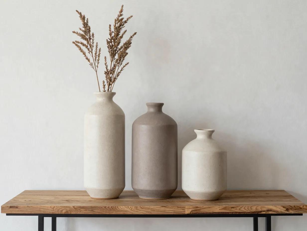 Set of 3 rustic ceramic vases from michaels