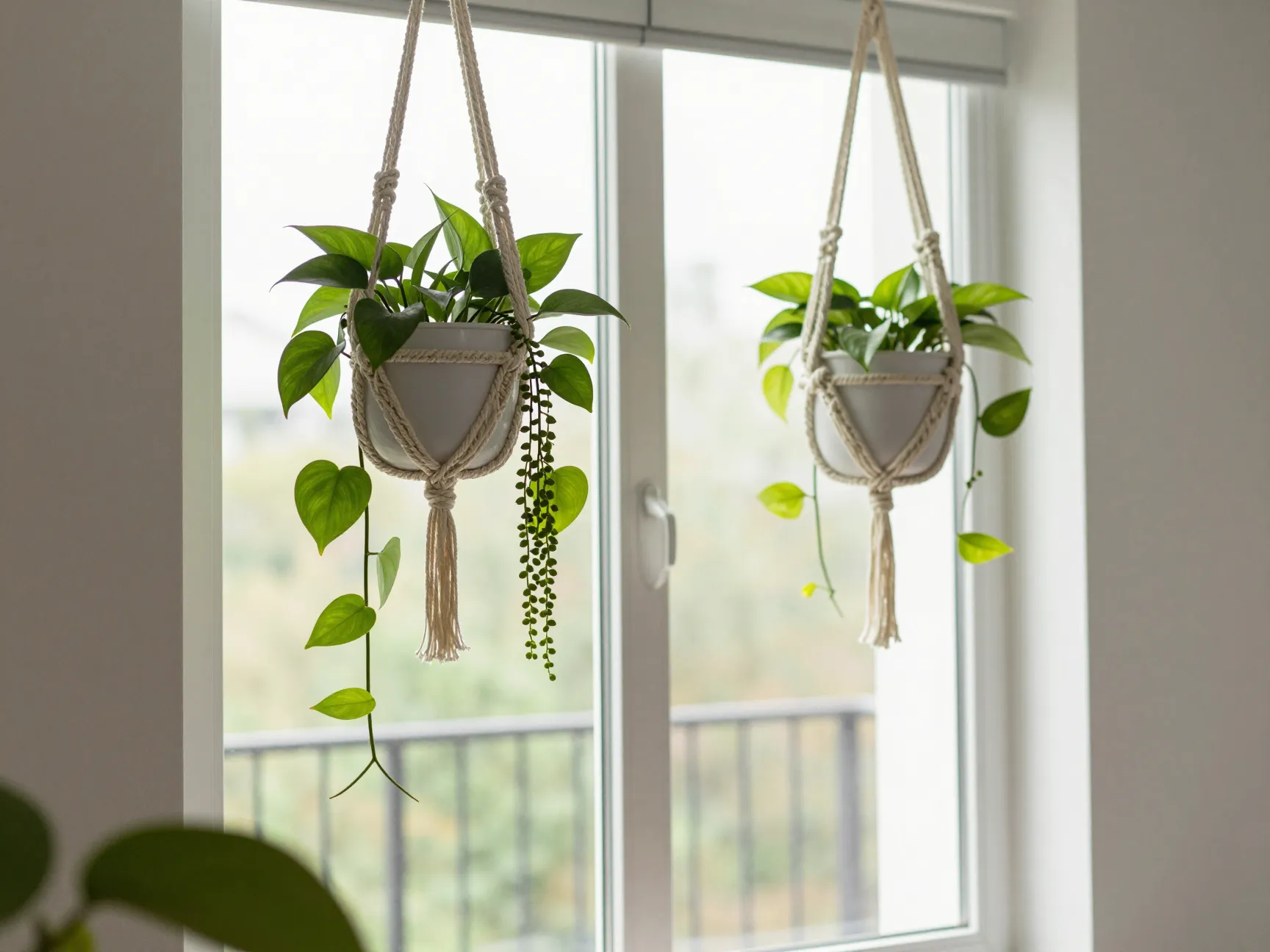Use hanging plants to maximize vertical space