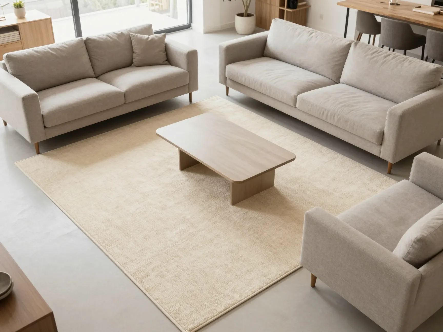 Light colored area rug