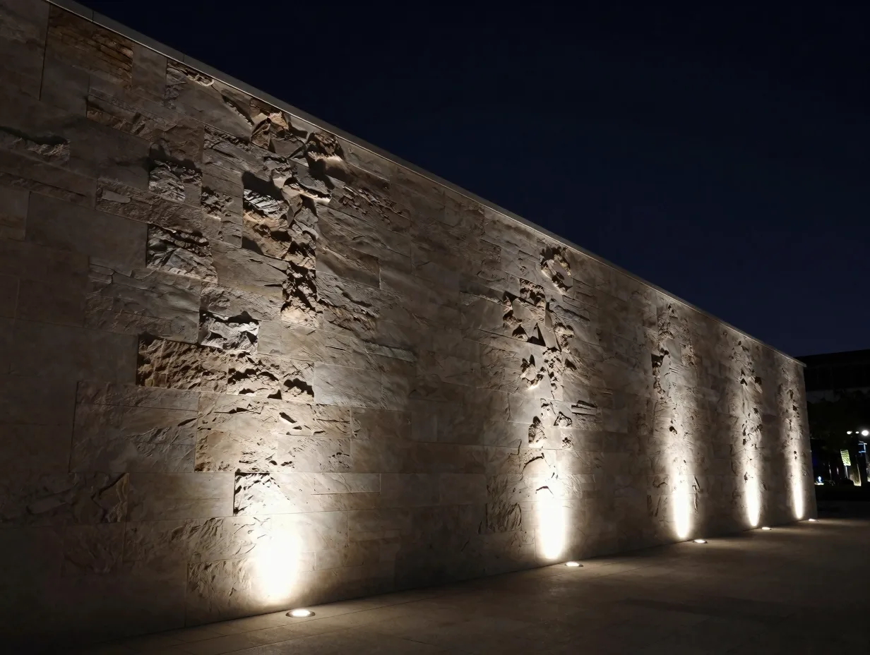 Integrating exterior lighting with tile design