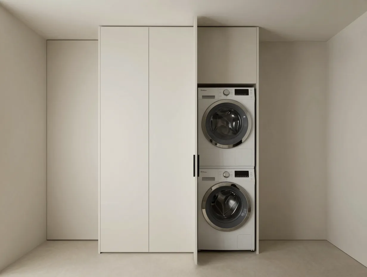 Stack or conceal appliances to reclaim floor space