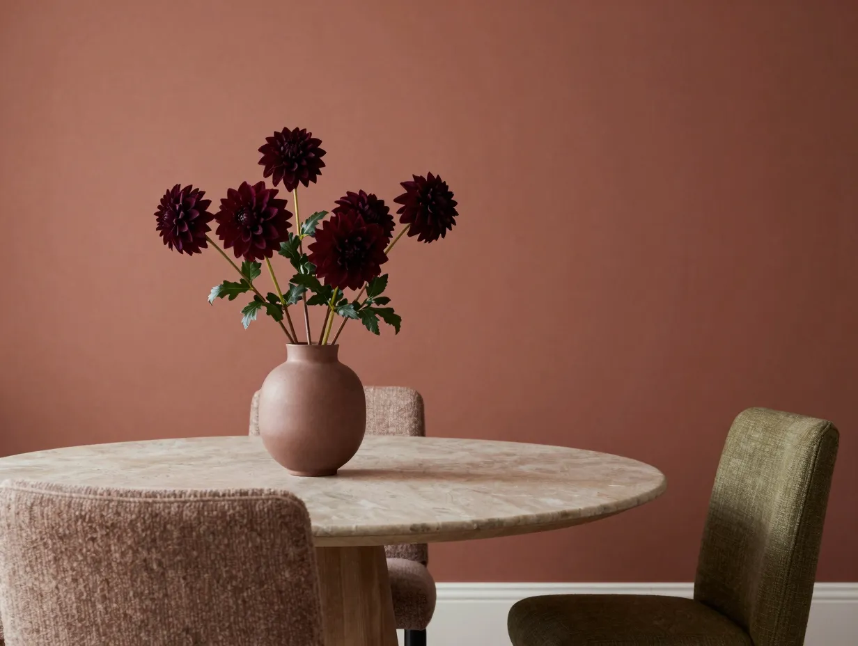 3 warm neutral color palettes anchored by floral accents