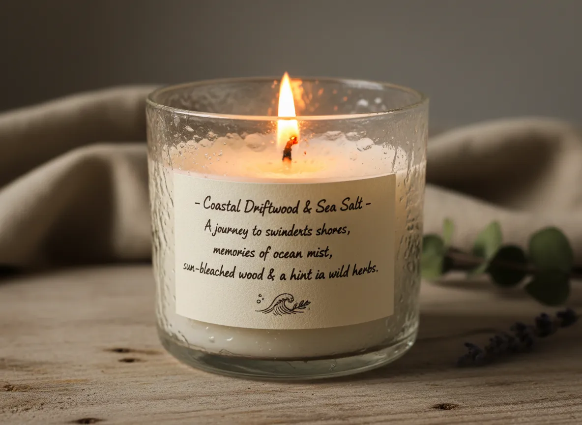 A hand poured soy candle with a custom scent