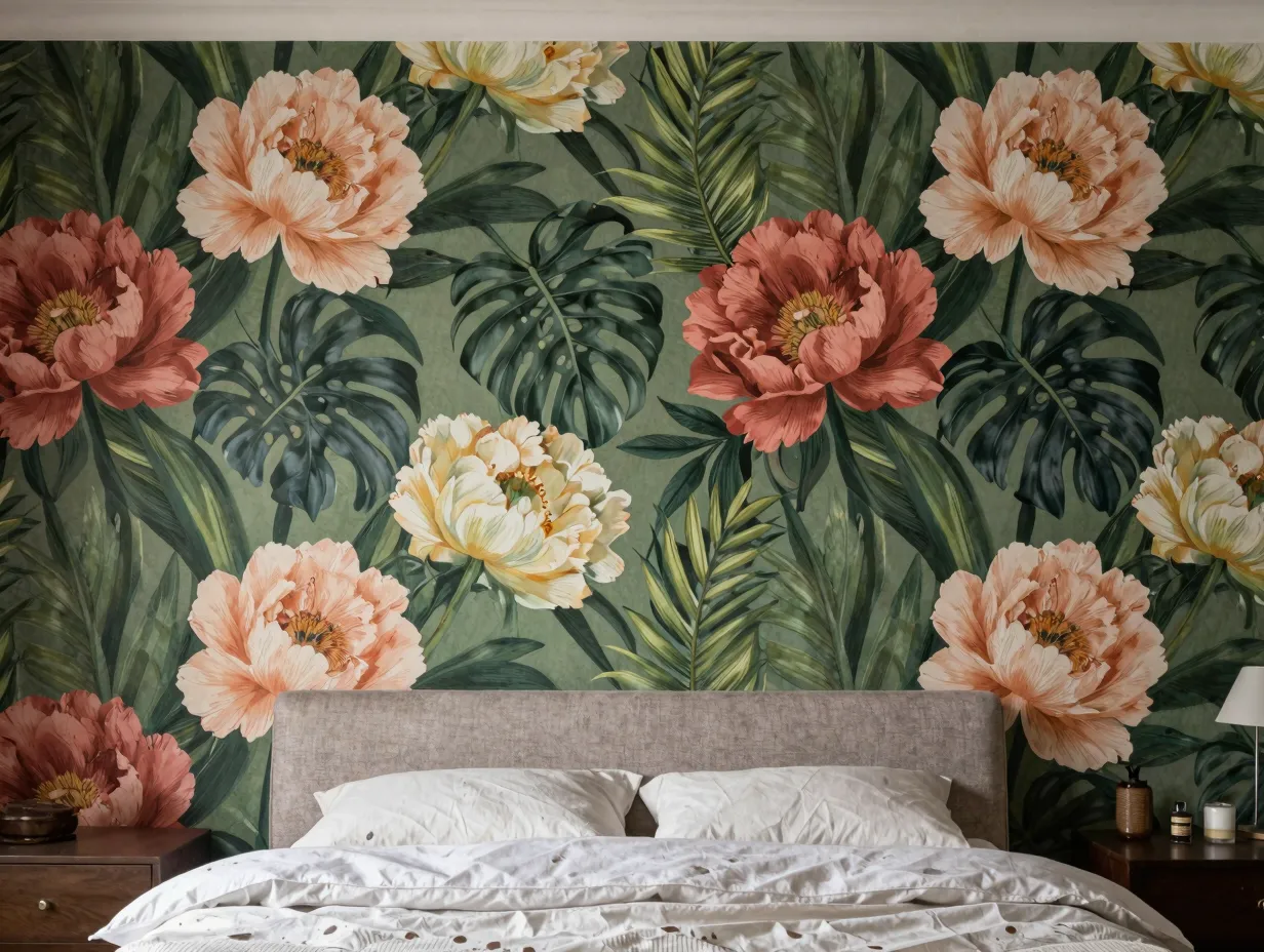 6 floral wallpaper as a bold architectural feature