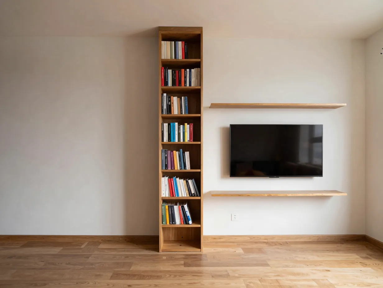 Claim vertical space with wall mounted storage and tall shelving