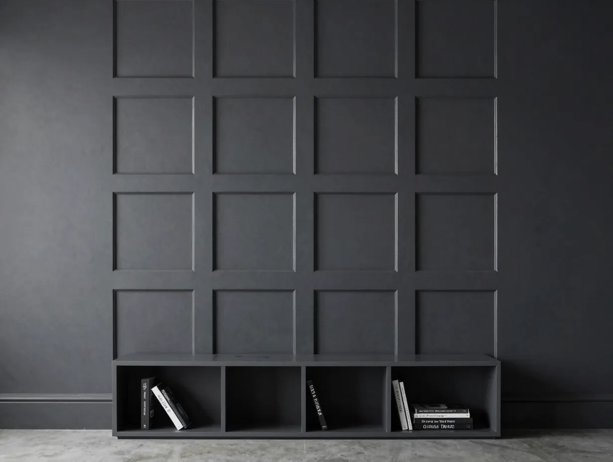 Geometric grid paneling for a statement wall