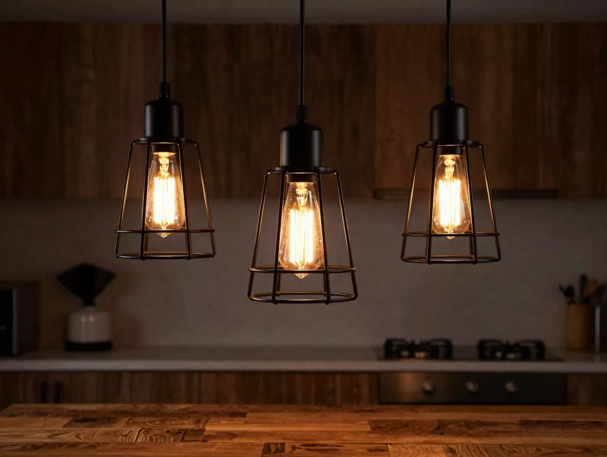 Edison bulbs and industrial lighting fixtures