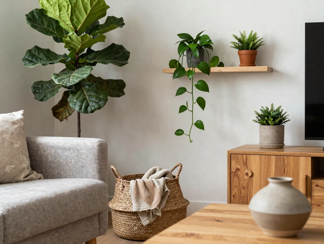Bring in plants and natural elements for life and texture