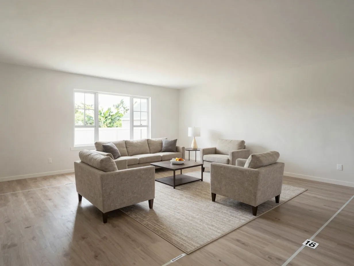 The floating furniture arrangement