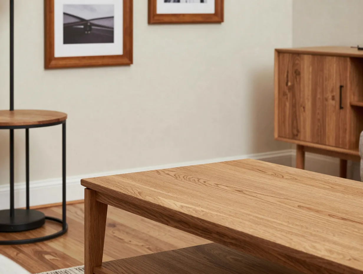 2 standardize to one wood tone and one metal finish