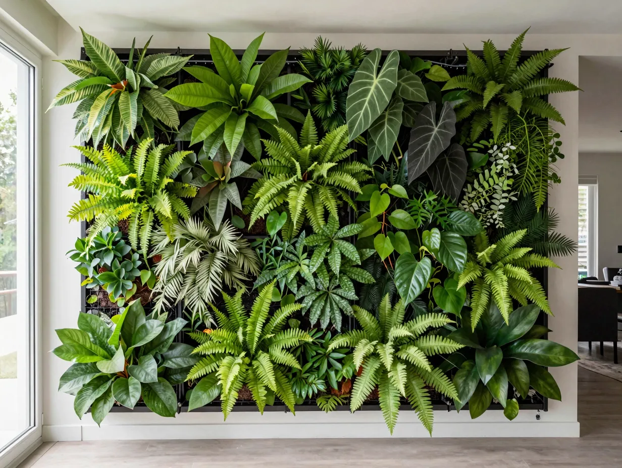 Living walls with real plants