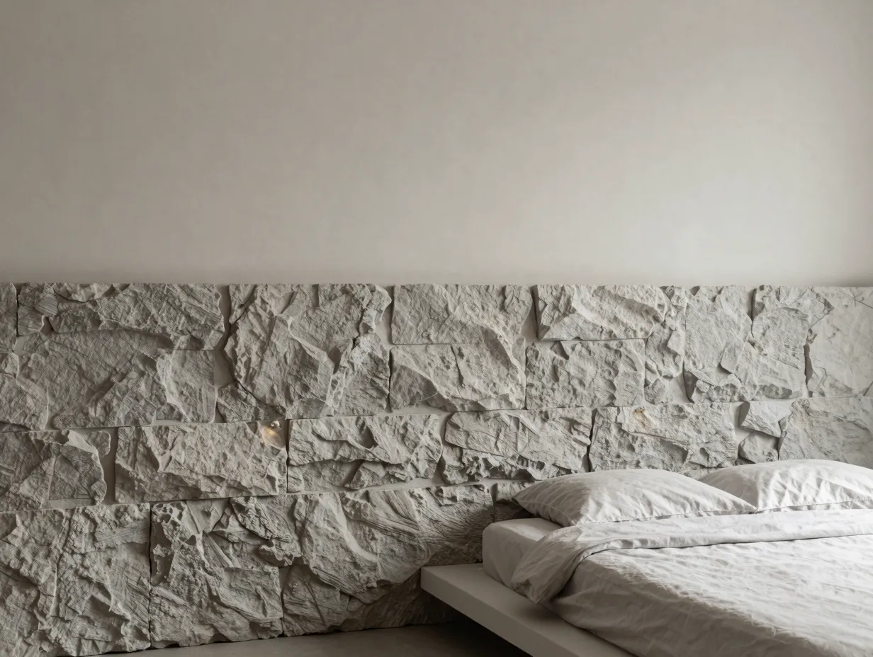 4 stone tiles exposed brick and marble accents