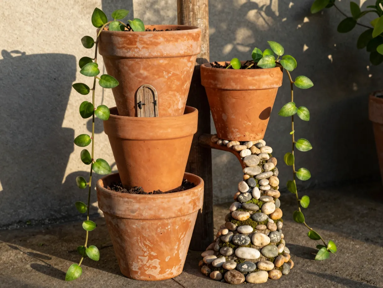 Terracotta pot tower