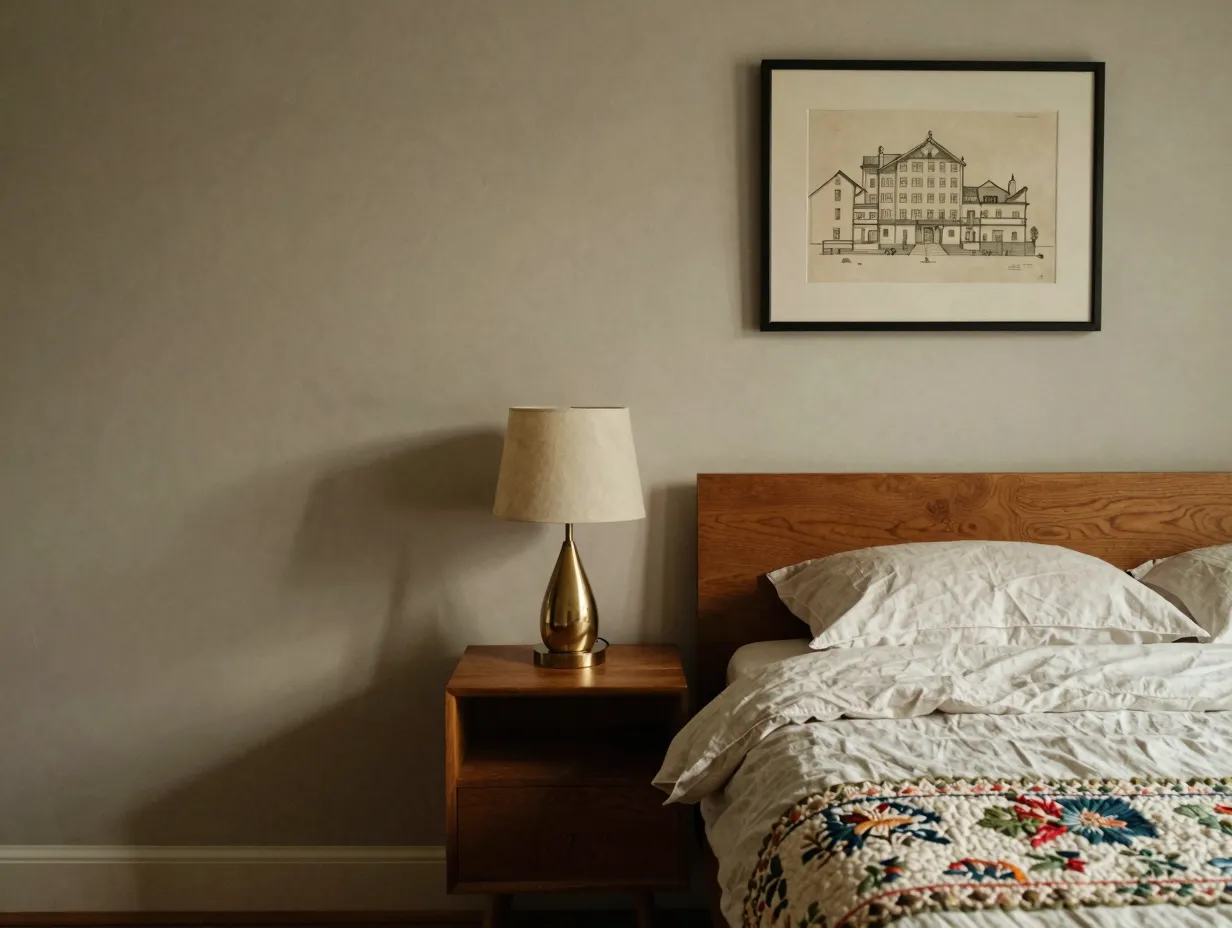 The curated vintage and antique collectors bedroom