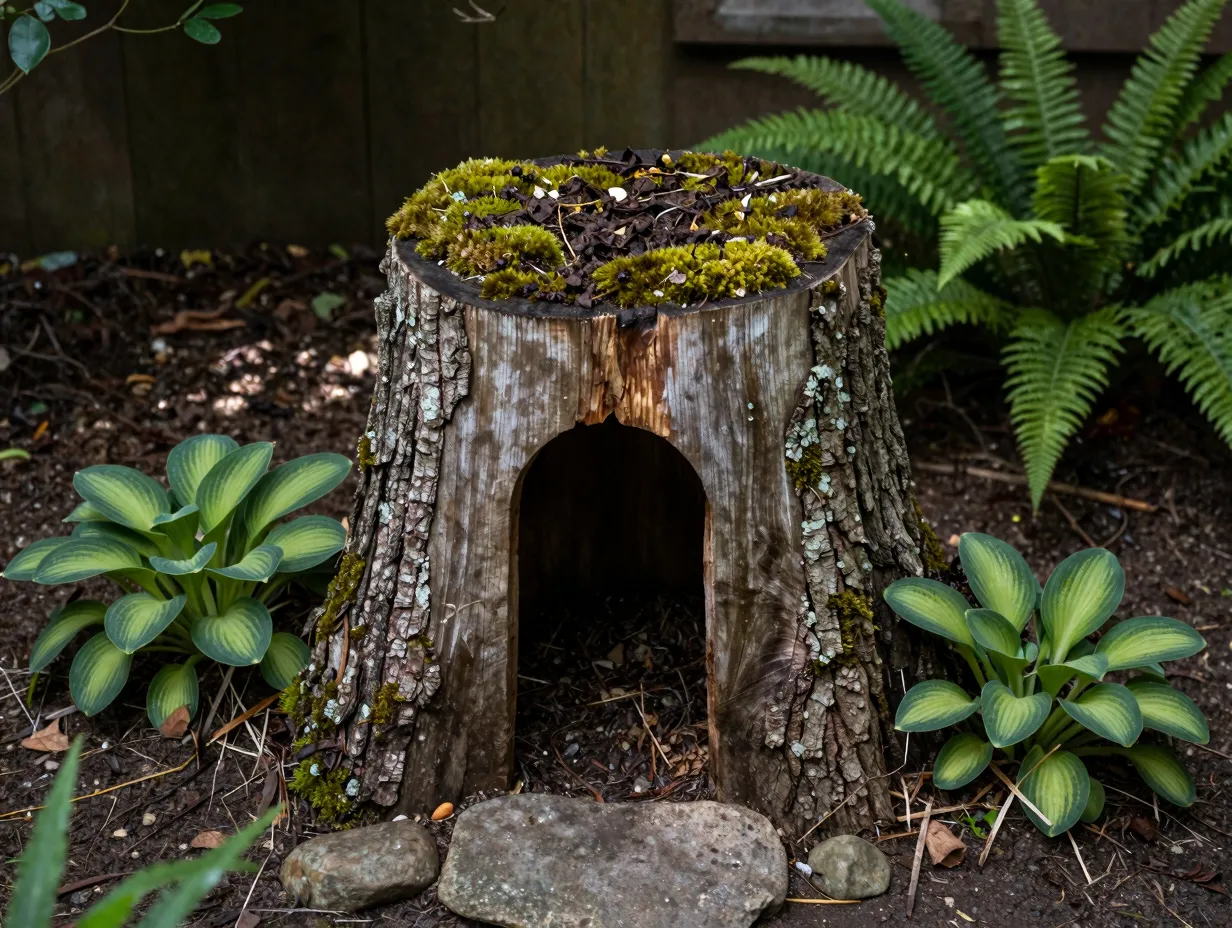 Tree stump fairy home
