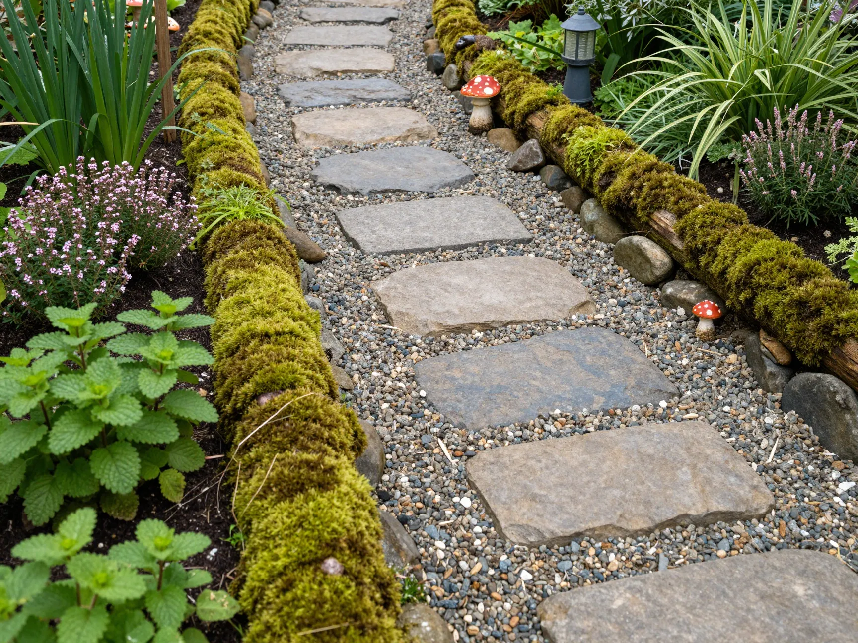 Rock pathway garden
