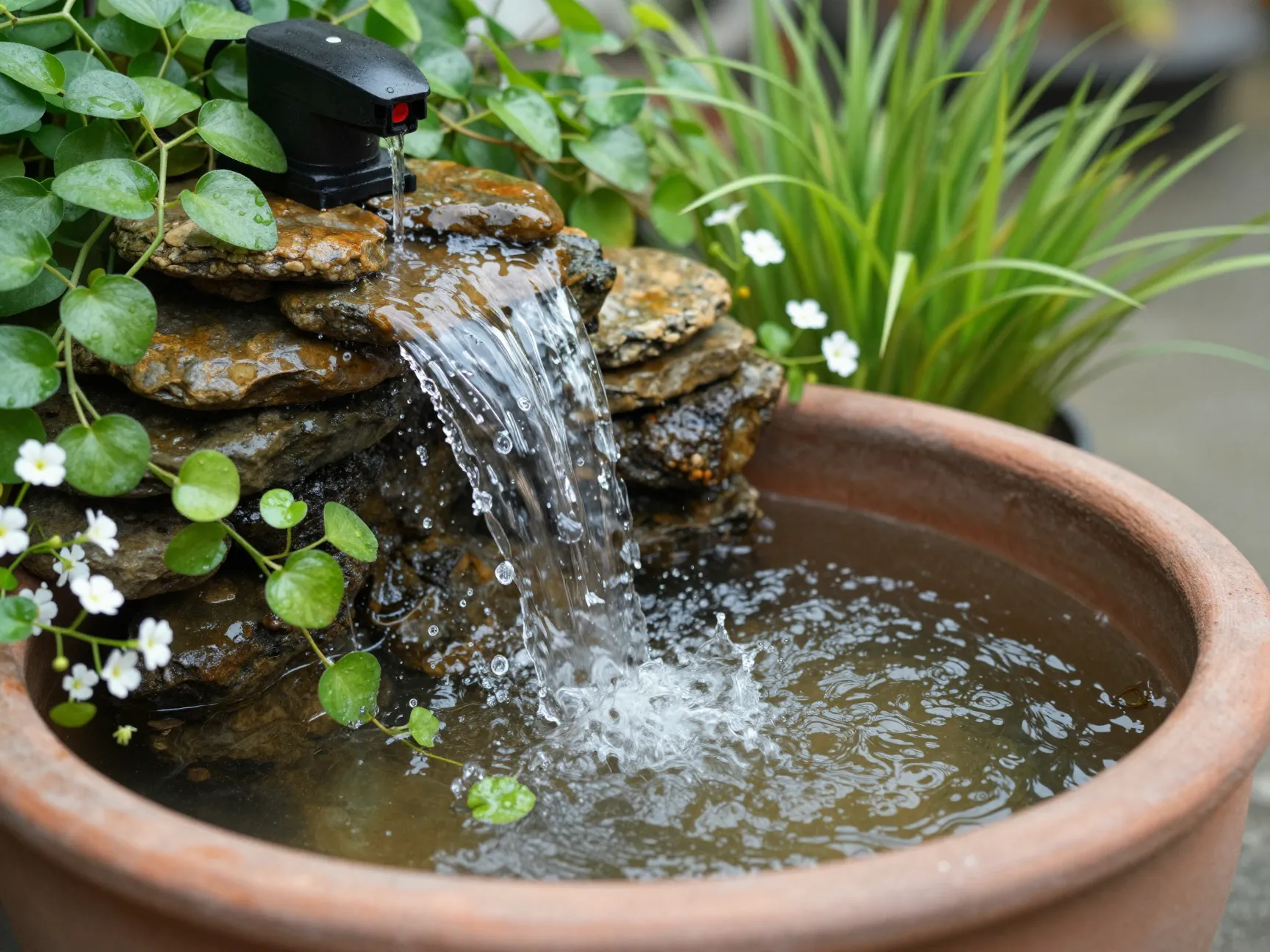 Mini waterfall oasis