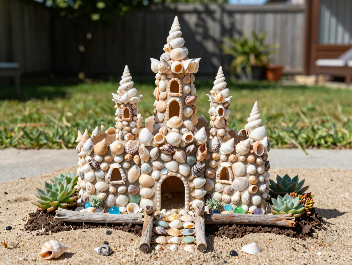 Seashell fairy castle