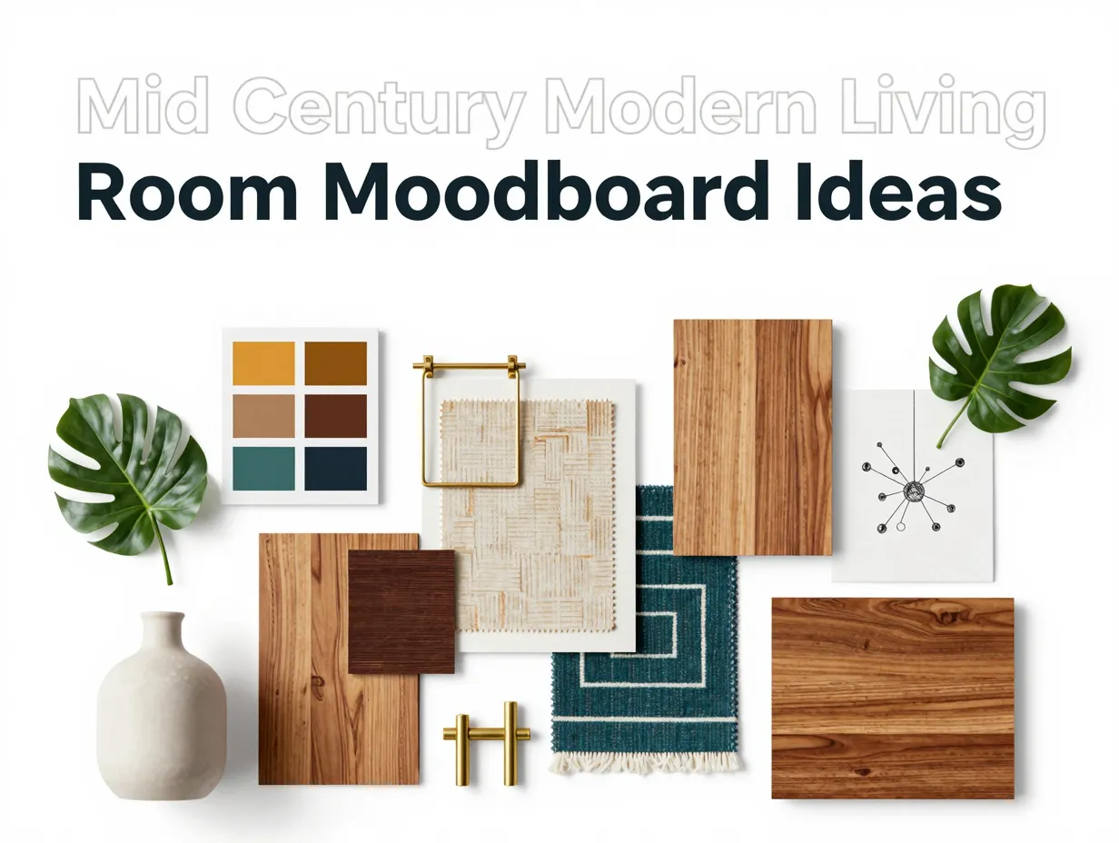 Mid century modern living room moodboard ideas