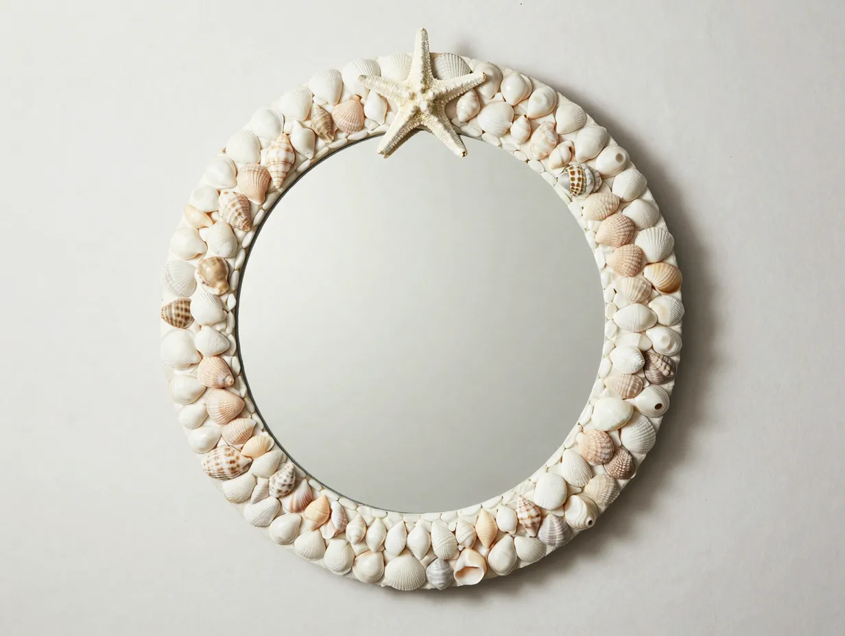 Seashell mirror frame
