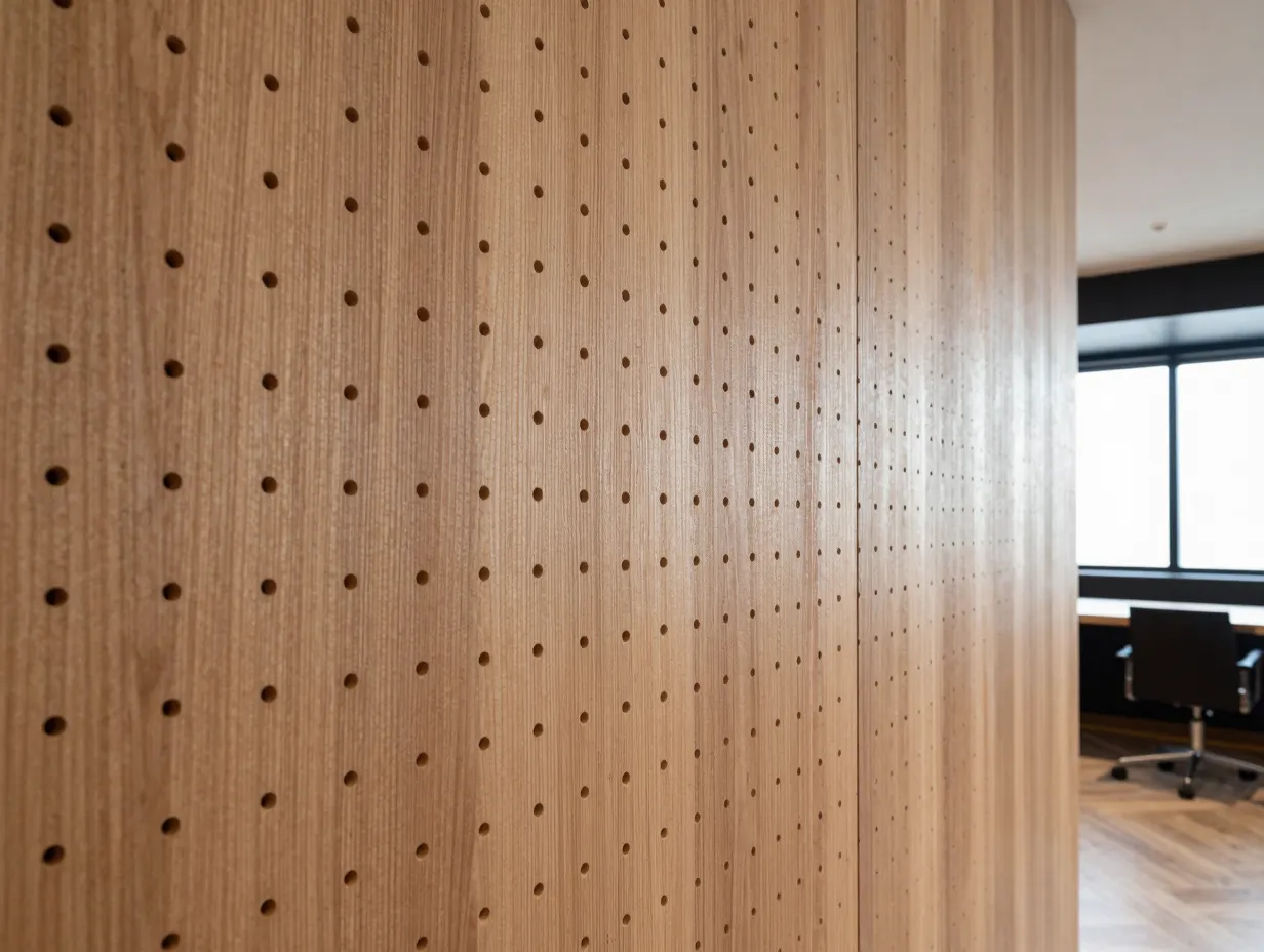 Acoustic perforated wood panels