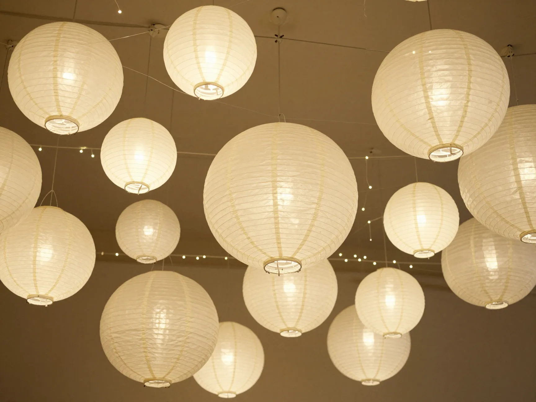 7 paper lantern cluster display
