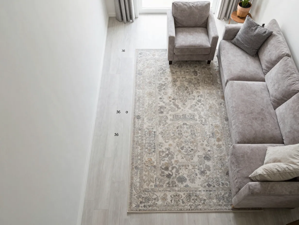 Keep main walkways outside rug boundaries