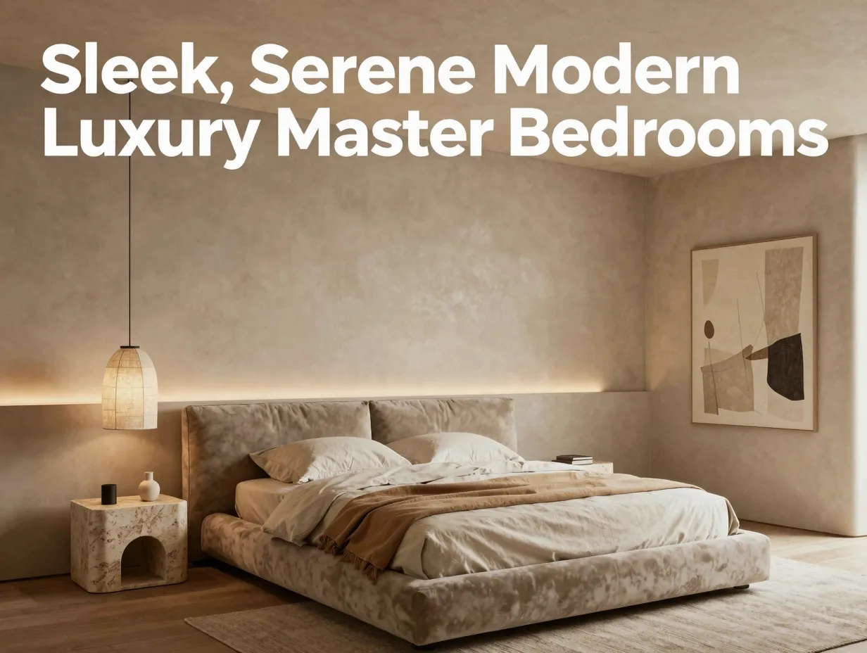 Sleek serene modern luxury master bedrooms