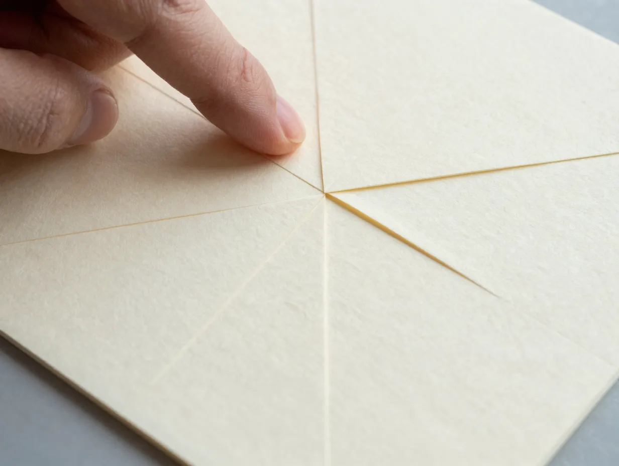 Crease each square diagonally