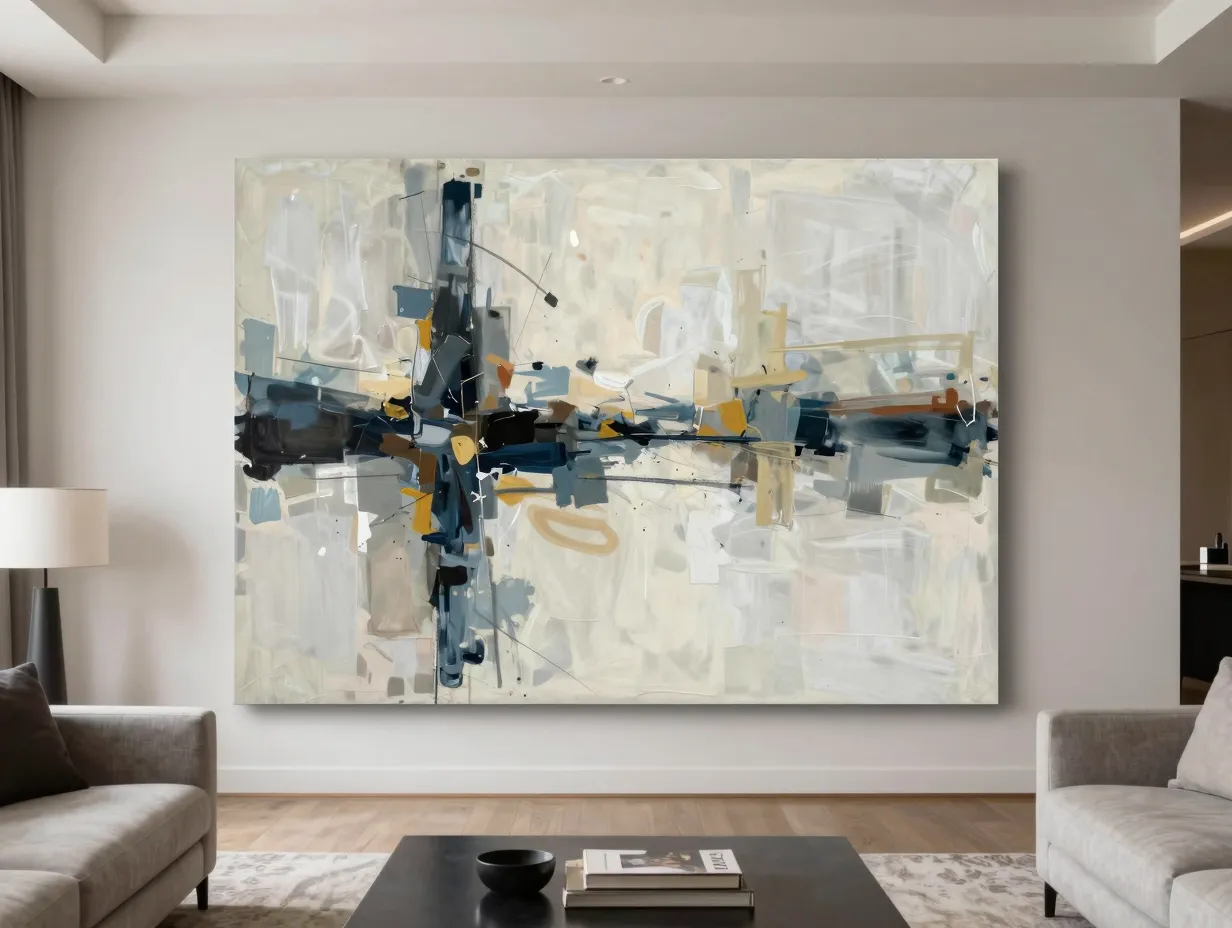 Hang one oversized piece of art