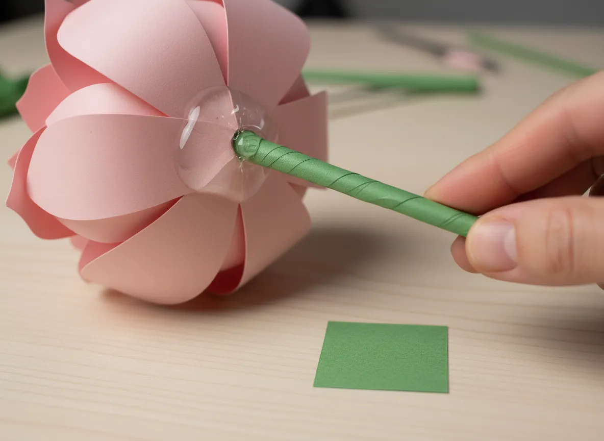 Attach the flowers to their stems