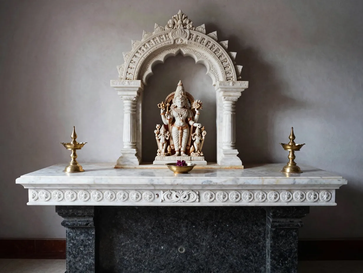 The marble and stone traditional mandir