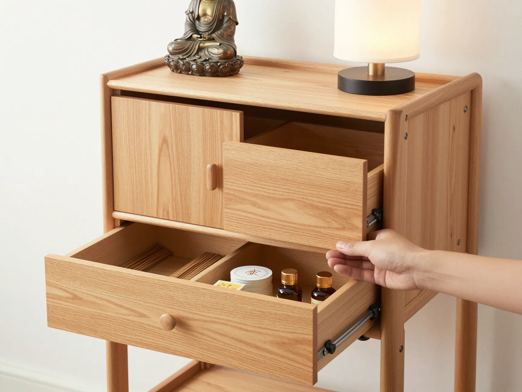 The multi purpose pooja unit with hidden storage