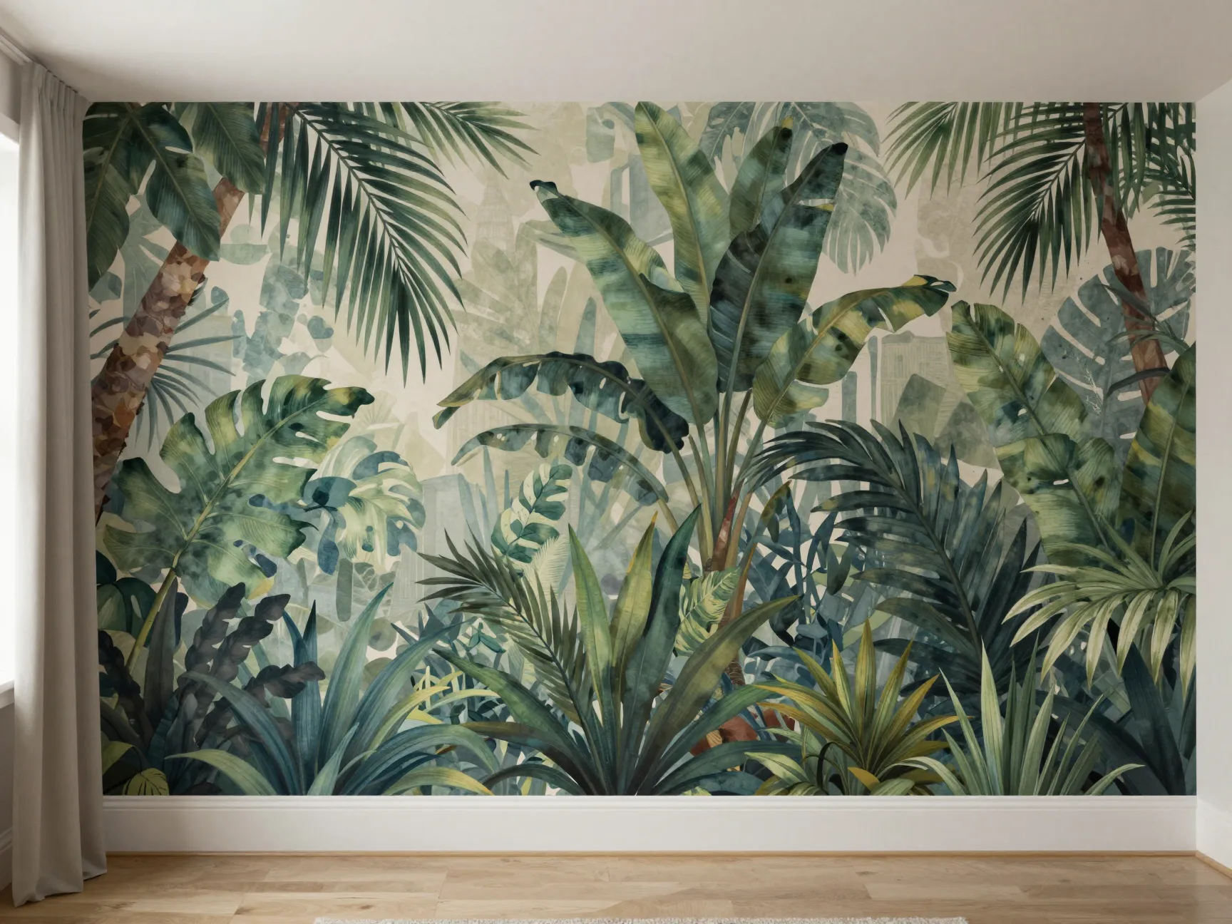 Use wallpaper or wall murals as a statement