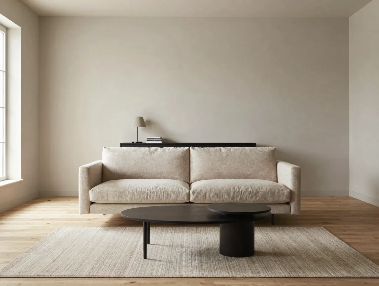The classic floating sofa layout