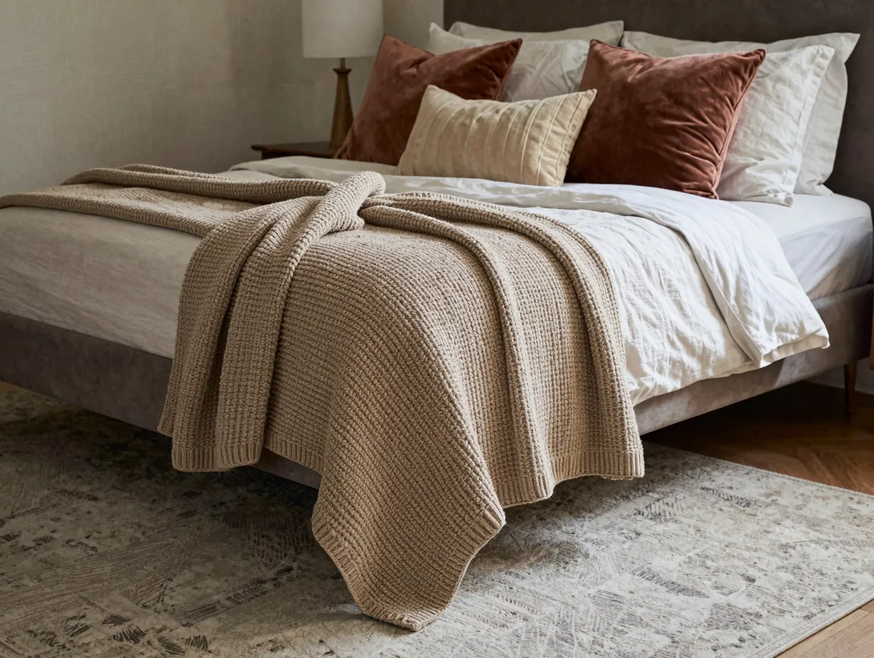 3 add texture through rugs cushions and throws