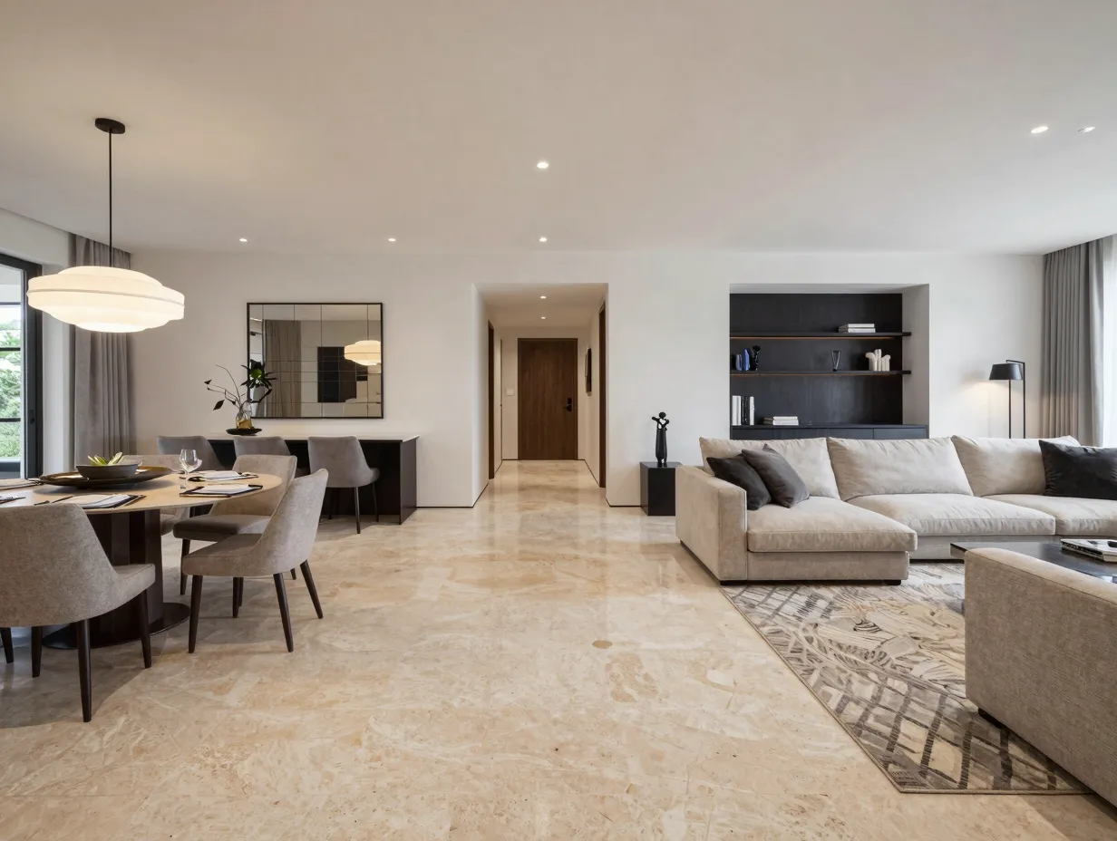 Integrated living and dining