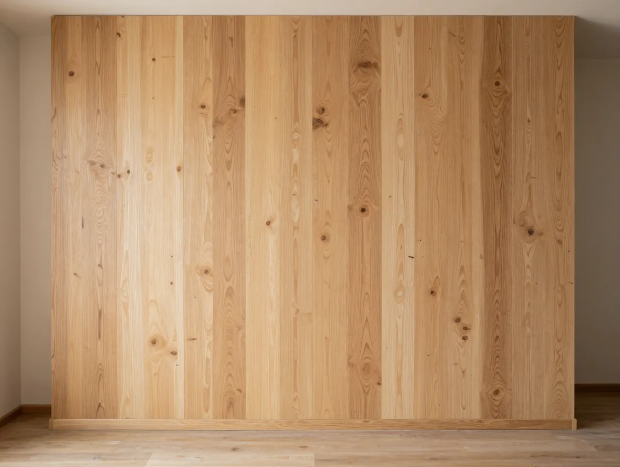 Install a full height wood feature wall