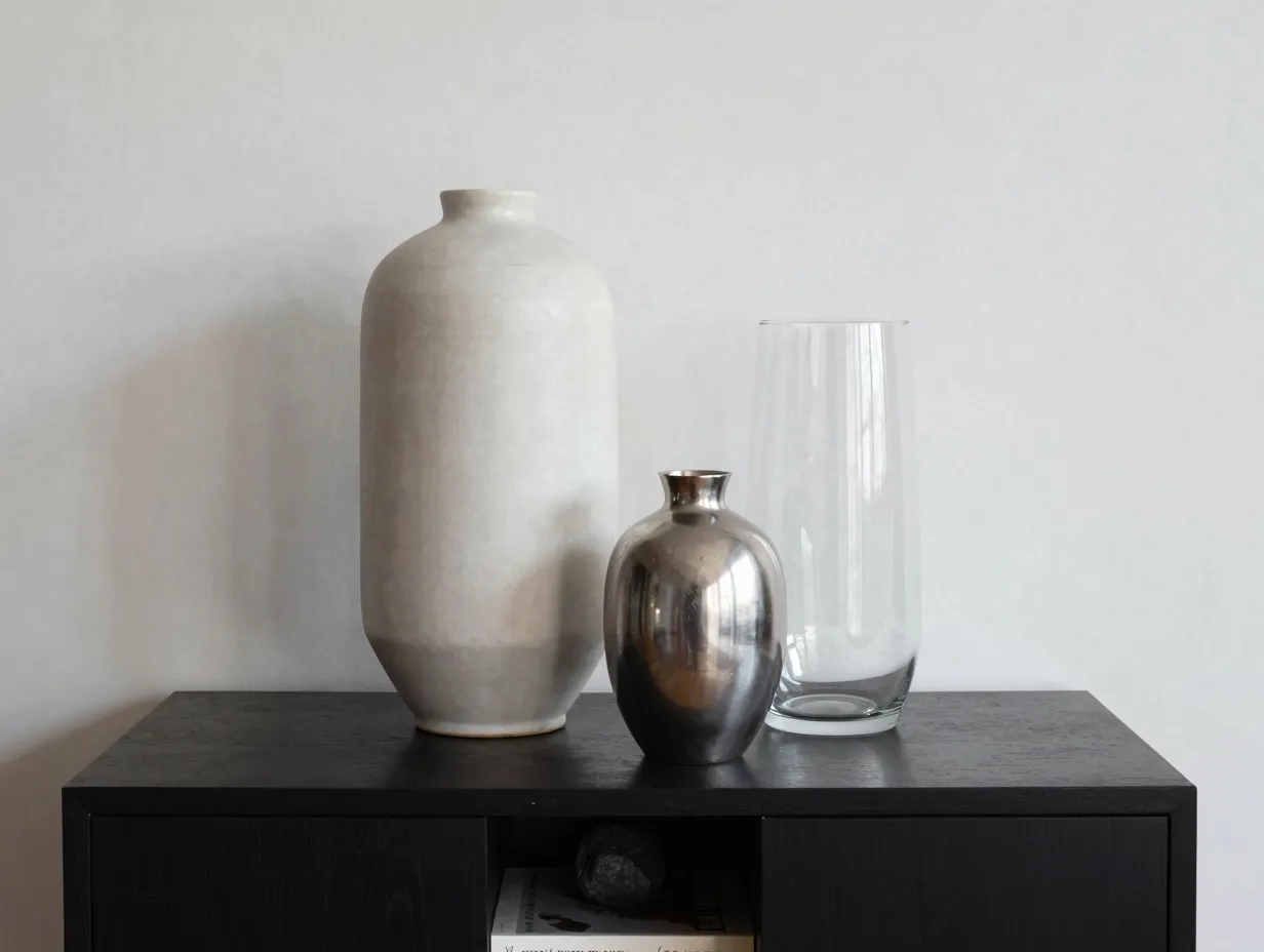 The triangular vignette with mixed materials