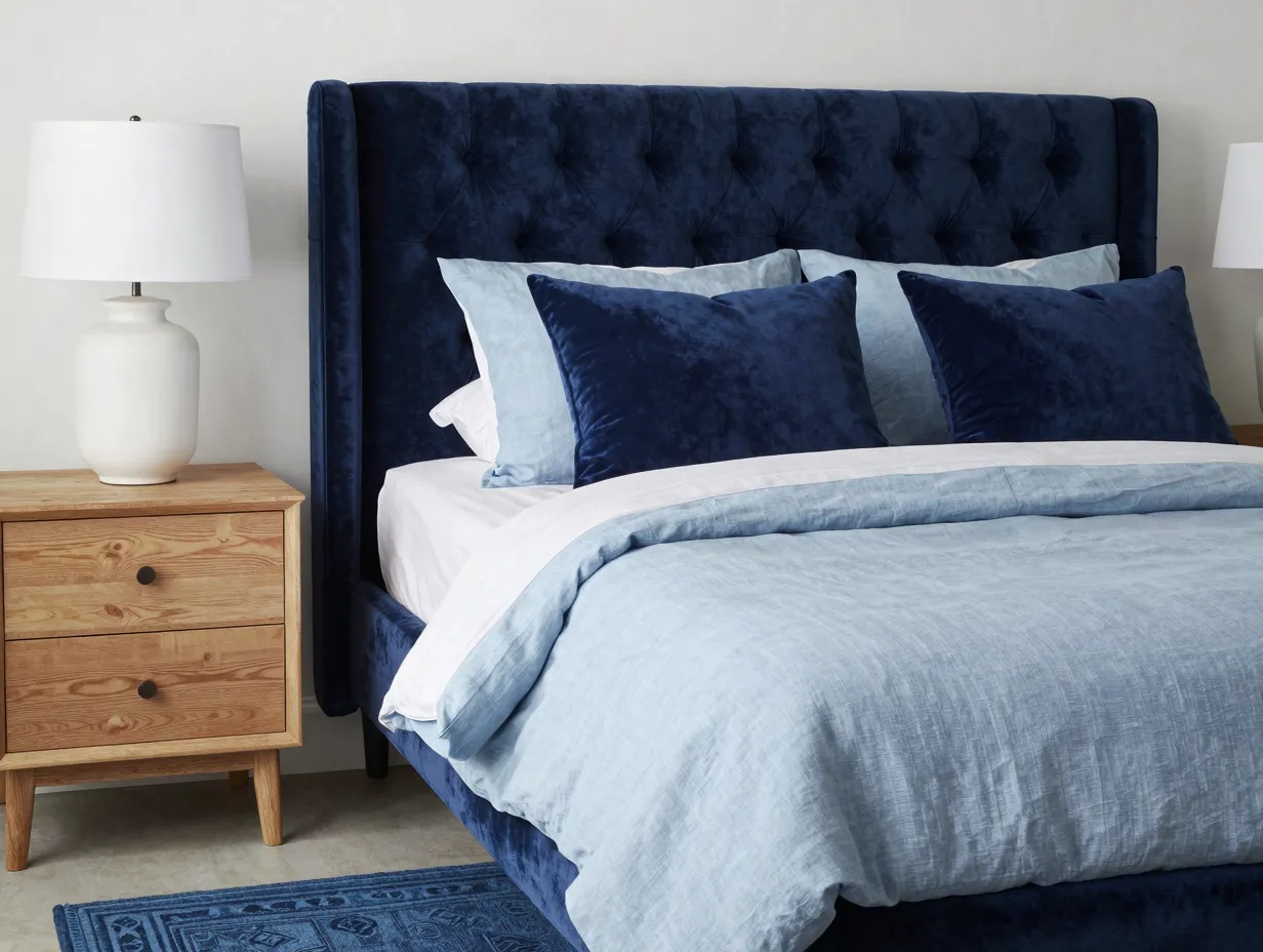 Deep navy and indigo as sophisticated anchors