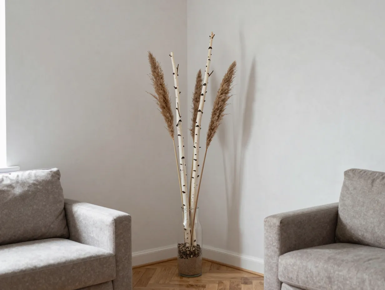 The sculptural branch corner arrangement