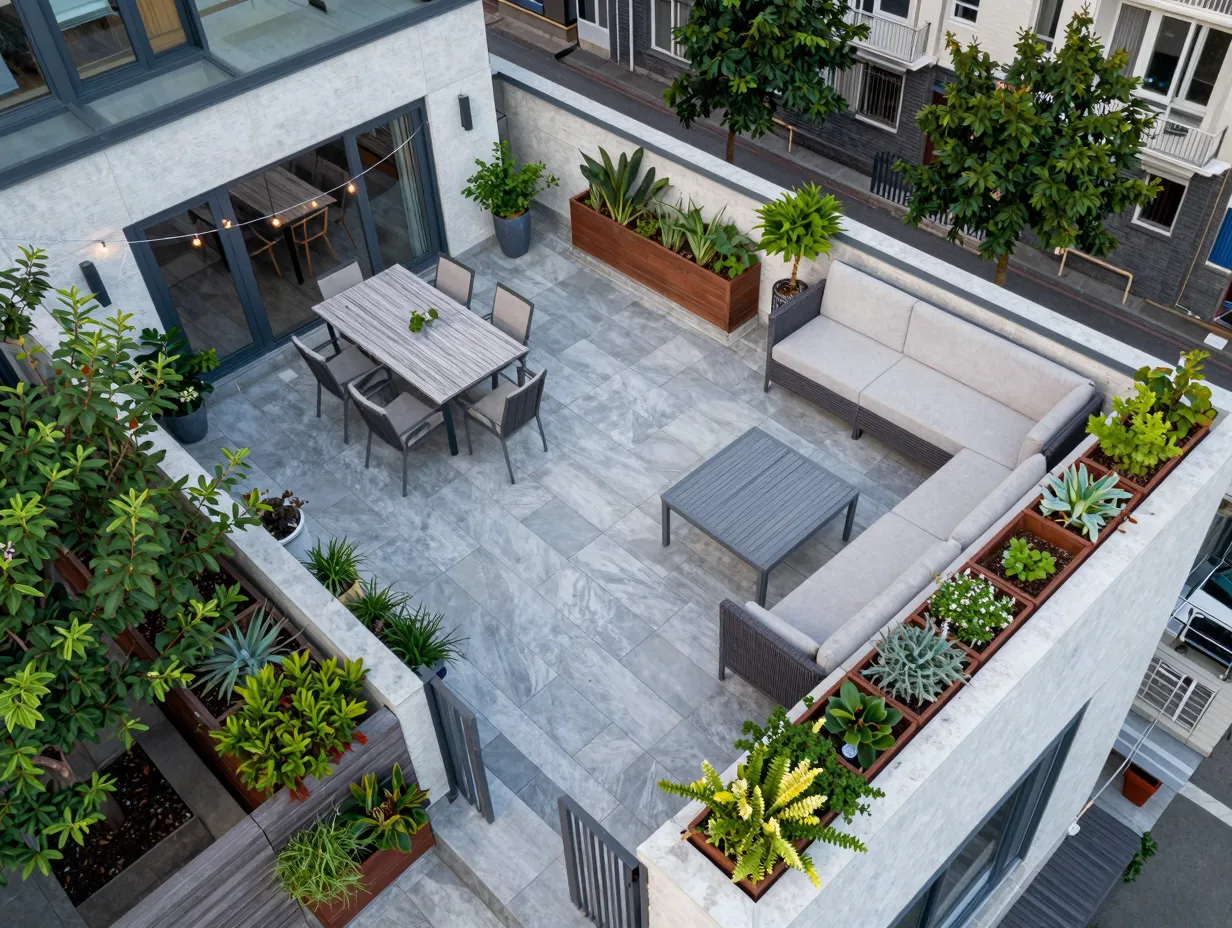 Zone your terrace into multi use areas