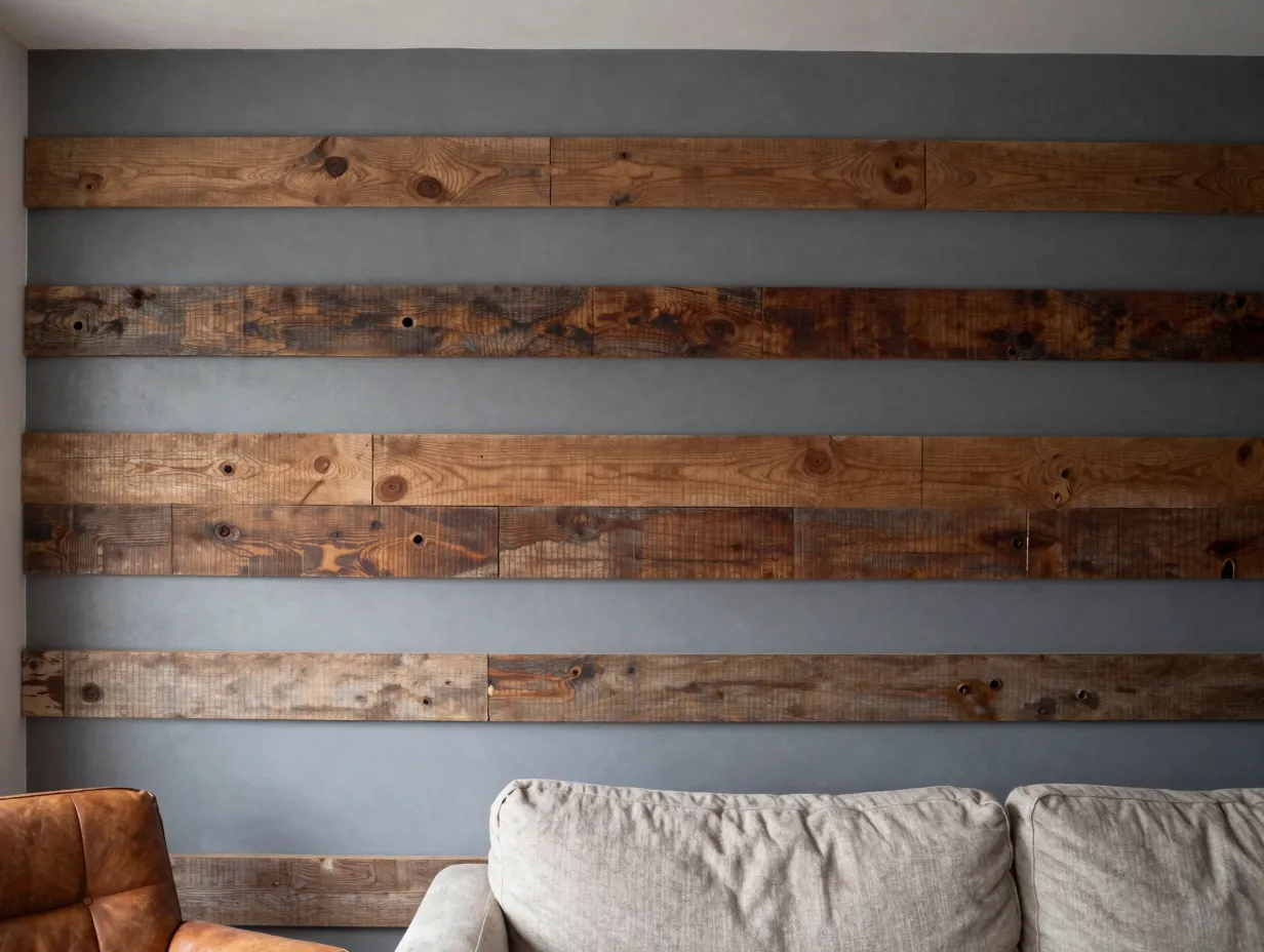 Reclaimed wood gallery walls